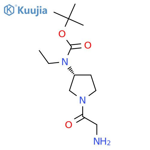 [(R)-1-(2-Amino-acetyl)-pyrrolidin-3-yl]-ethyl-carbamic acid tert-butyl ester structure