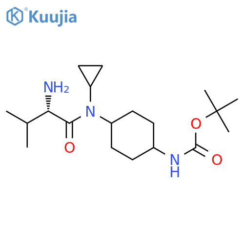 {4-[((S)-2-amino-3-methyl-butyryl)-cyclopropyl-amino]-cyclohexyl}-carbamic acid tert-butyl ester structure