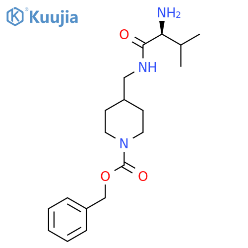 4-[((S)-2-Amino-3-methyl-butyrylamino)-methyl]-piperidine-1-carboxylic acid benzyl ester structure