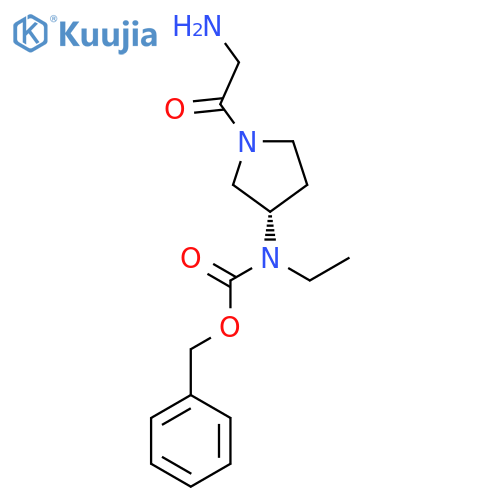 [(S)-1-(2-Amino-acetyl)-pyrrolidin-3-yl]-ethyl-carbamic acid benzyl ester structure
