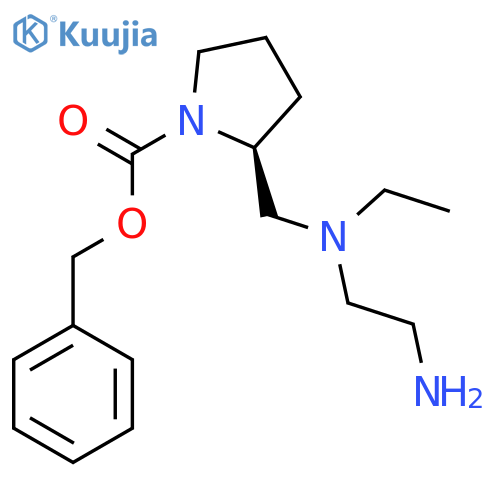(S)-2-{[(2-Amino-ethyl)-ethyl-amino]-methyl}-pyrrolidine-1-carboxylic acid benzyl ester structure