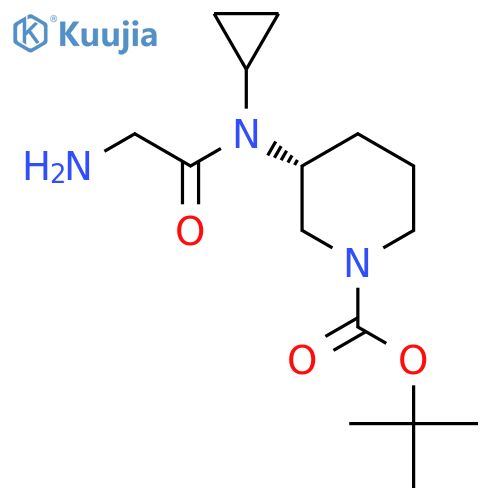(R)-3-[(2-Amino-acetyl)-cyclopropyl-amino]-piperidine-1-carboxylic acid tert-butyl ester structure