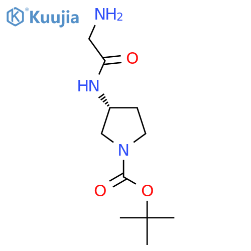 (R)-3-(2-Amino-acetylamino)-pyrrolidine-1-carboxylic acid tert-butyl ester structure