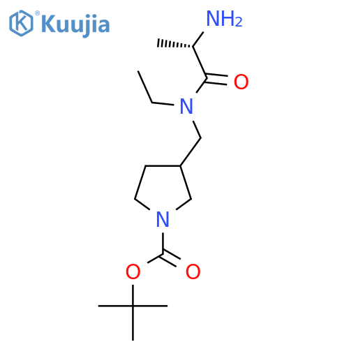 3-{[((S)-2-Amino-propionyl)-ethyl-amino]-methyl}-pyrrolidine-1-carboxylic acid tert-butyl ester structure