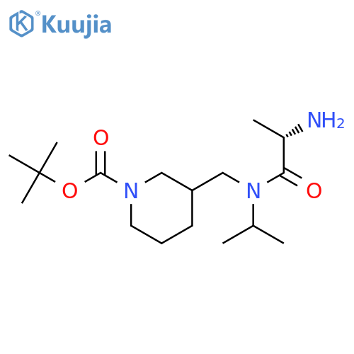 3-{[((S)-2-amino-propionyl)-isopropyl-amino]-methyl}-piperidine-1-carboxylic acid tert-butyl ester structure