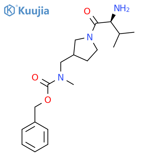 [1-((S)-2-Amino-3-methyl-butyryl)-pyrrolidin-3-ylmethyl]-methyl-carbamic acid benzyl ester structure