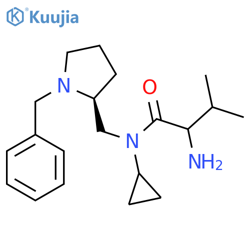 2-Amino-N-[[(2S)-1-benzylpyrrolidin-2-yl]methyl]-N-cyclopropyl-3-methylbutanamide structure