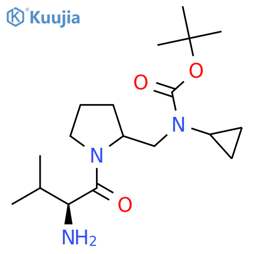 [1-((S)-2-Amino-3-methyl-butyryl)-pyrrolidin-2-ylmethyl]-cyclopropyl-carbamic acid tert-butyl ester structure