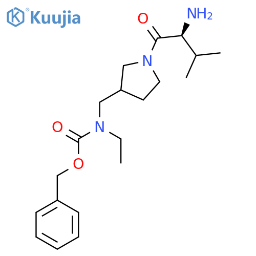 [1-((S)-2-Amino-3-methyl-butyryl)-pyrrolidin-3-ylmethyl]-ethyl-carbamic acid benzyl ester structure