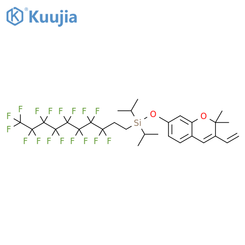 2H-1-Benzopyran, 3-ethenyl-7-[[(3,3,4,4,5,5,6,6,7,7,8,8,9,9,10,10,10-heptadecafluorodecyl)bis(1-methylethyl)silyl]oxy]-2,2-dimethyl- structure