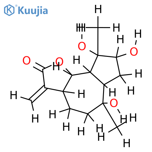 (1alpha,3alpha,4beta,5alpha,6alpha,10beta)-3,4,10-Trihydroxy-11(13)-guaien-12,6-olide structure