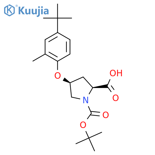 (2S,4S)-1-(tert-Butoxycarbonyl)-4-4-(tert-butyl)-2-methylphenoxy-2-pyrrolidinecarboxylic Acid structure