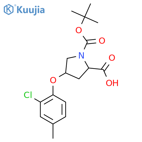 (2S,4S)-1-(tert-Butoxycarbonyl)-4-(2-chloro-4-methylphenoxy)-2-pyrrolidinecarboxylic Acid structure