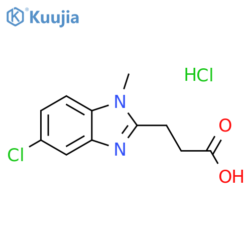3-(5-Chloro-1-methyl-1H-benzoimidazol-2-yl)-propionic acid hydrochloride structure