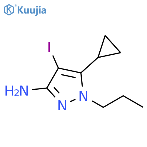 5-Cyclopropyl-4-iodo-1-propyl-1H-pyrazol-3-ylamine structure