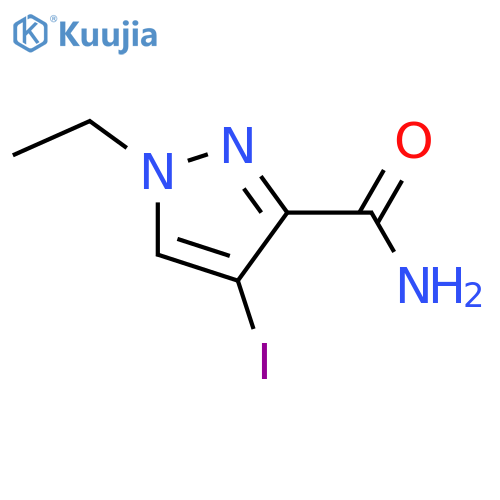 1-Ethyl-4-iodo-1H-pyrazole-3-carboxylic acid amide structure