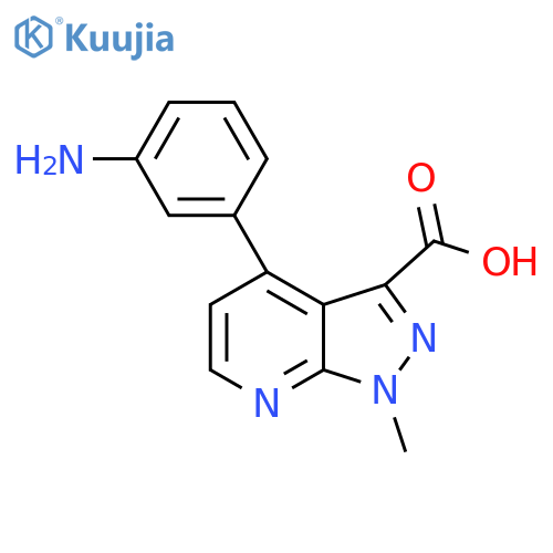 4-(3-aminophenyl)-1-methyl-1H-pyrazolo3,4-bpyridine-3-carboxylic acid structure