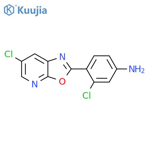 3-Chloro-4-(6-chloro-oxazolo[5,4-b]pyridin-2-yl)-phenylamine structure