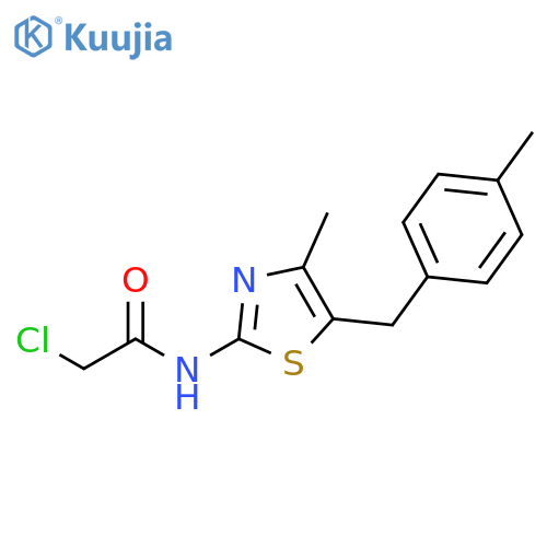 2-chloro-N-{4-methyl-5-(4-methylphenyl)methyl-1,3-thiazol-2-yl}acetamide structure