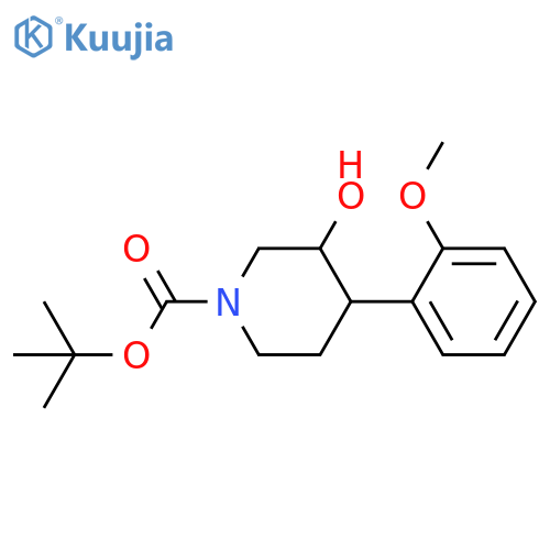 tert-butyl 3-hydroxy-4-(2-methoxyphenyl)piperidine-1-carboxylate structure