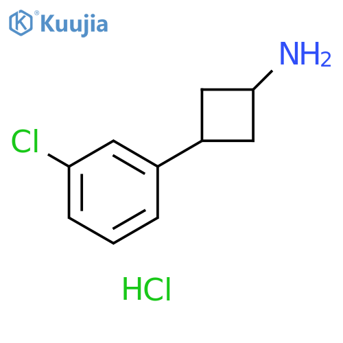 3-(3-chlorophenyl)cyclobutan-1-amine hydrochloride structure