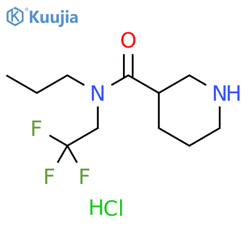 N-propyl-N-(2,2,2-trifluoroethyl)piperidine-3-carboxamide hydrochloride structure