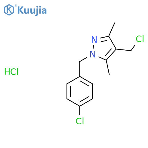 4-(chloromethyl)-1-(4-chlorophenyl)methyl-3,5-dimethyl-1H-pyrazole hydrochloride structure