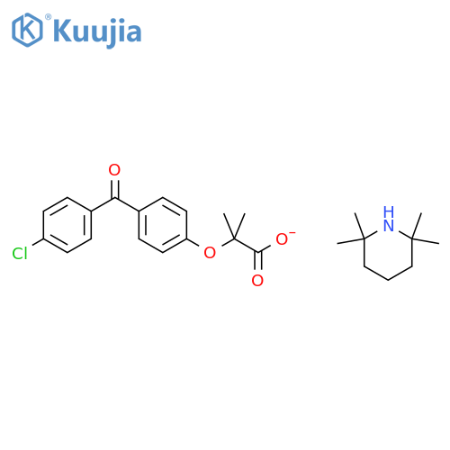 2-[4-(4-Chlorobenzoyl)phenoxy]-2-methylpropanoate;2,2,6,6-tetramethylpiperidine structure