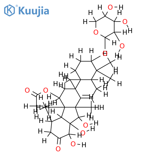 12beta-acetoxy-3beta,15alpha,16alpha,24alpha-tetrahydroxy-25,26,27-trinor-16,24-cyclo-cycloart-7-en-23-one 3-O-beta-D-xylopyranoside structure