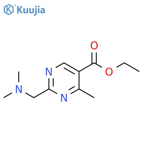 2-Dimethylaminomethyl-4-methyl-pyrimidine-5-carboxylic acid ethyl ester structure