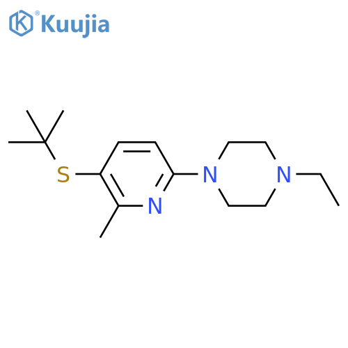 1-(5-tert-Butylsulfanyl-6-methyl-pyridin-2-yl)-4-ethyl-piperazine structure