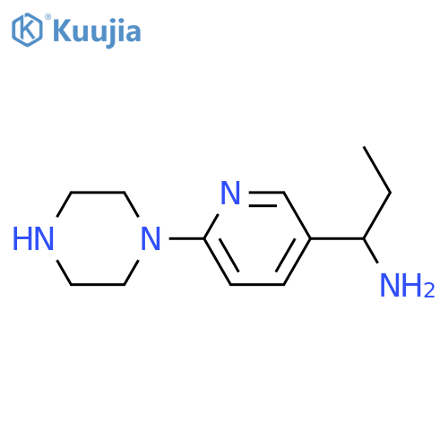 1-(6-Piperazin-1-yl-pyridin-3-yl)-propylamine structure