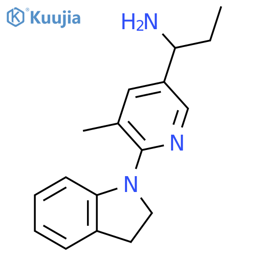 1-[6-(2,3-Dihydro-indol-1-yl)-5-methyl-pyridin-3-yl]-propylamine structure