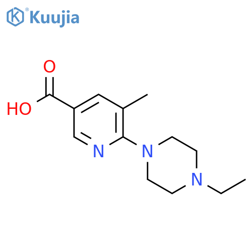 6-(4-Ethyl-piperazin-1-yl)-5-methyl-nicotinic acid structure