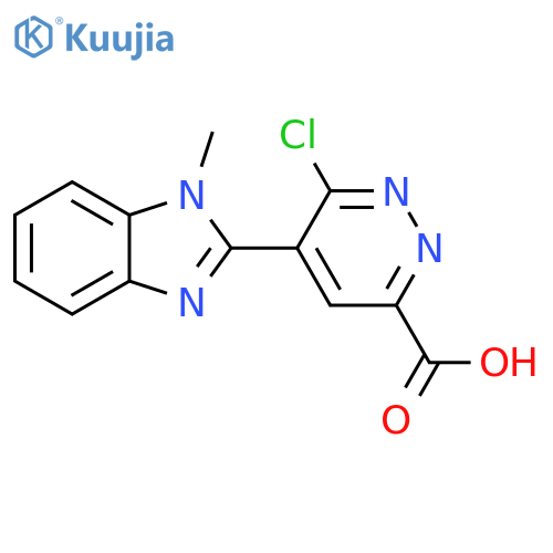 6-Chloro-5-(1-methyl-1H-benzoimidazol-2-yl)-pyridazine-3-carboxylic acid structure