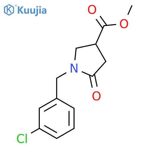 methyl 1-[(3-chlorophenyl)methyl]-5-oxopyrrolidine-3-carboxylate structure