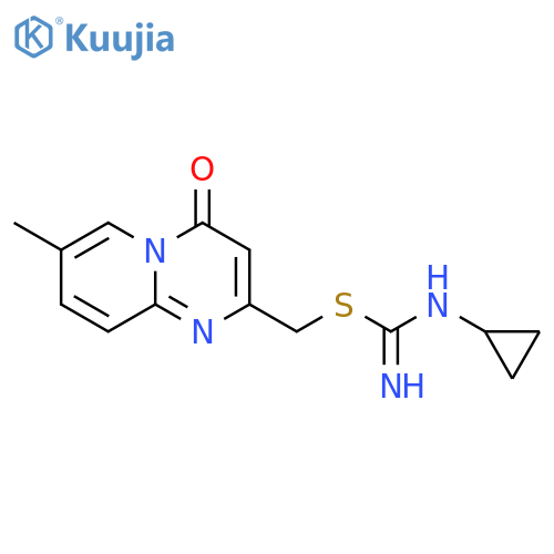 Carbamimidothioic acid, N-cyclopropyl-, (7-methyl-4-oxo-4H-pyrido[1,2-a]pyrimidin-2-yl)methyl ester structure