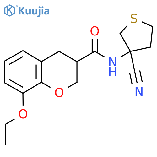 N-(3-cyanothiolan-3-yl)-8-ethoxy-3,4-dihydro-2H-1-benzopyran-3-carboxamide structure