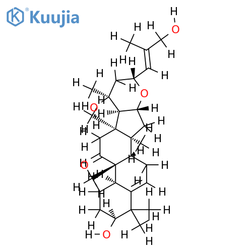 (3S,8S,9R,10R,13R,14S,16R,17R,21S,23R,24E)-16,23-epoxy-3,20,27-trihydroxycucurbit-5,24-dien-11-one structure