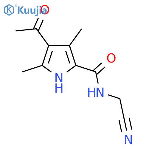 4-acetyl-N-(cyanomethyl)-3,5-dimethyl-1H-pyrrole-2-carboxamide structure