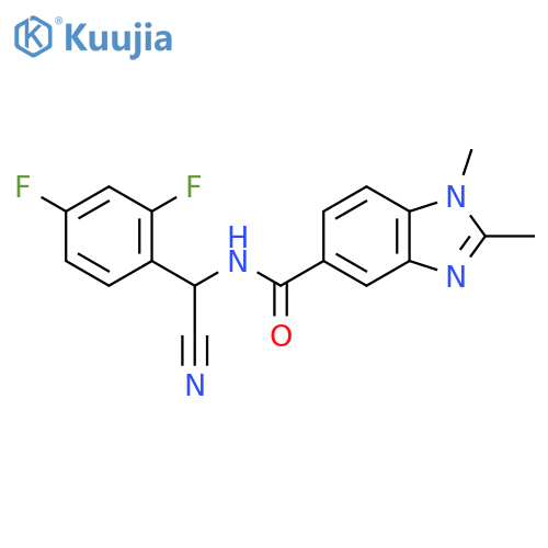 N-[cyano(2,4-difluorophenyl)methyl]-1,2-dimethyl-1H-1,3-benzodiazole-5-carboxamide structure