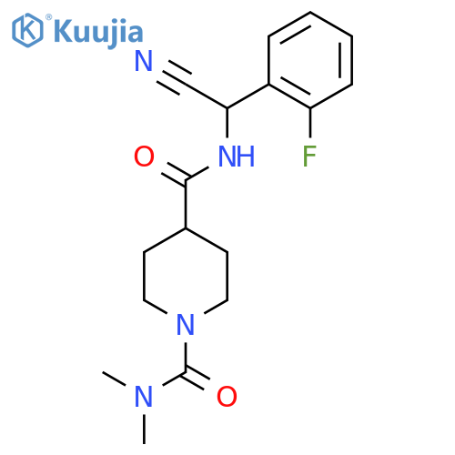 N4-[cyano(2-fluorophenyl)methyl]-N1,N1-dimethylpiperidine-1,4-dicarboxamide structure