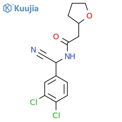 N-cyano(3,4-dichlorophenyl)methyl-2-(oxolan-2-yl)acetamide structure