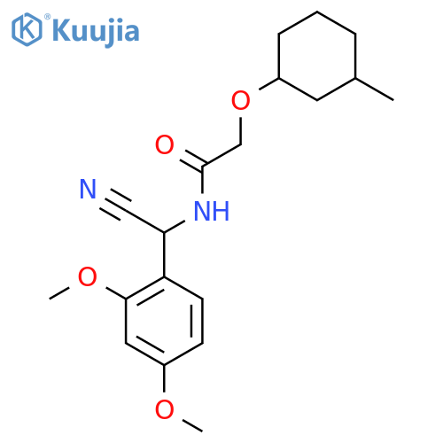 N-[cyano(2,4-dimethoxyphenyl)methyl]-2-[(3-methylcyclohexyl)oxy]acetamide structure