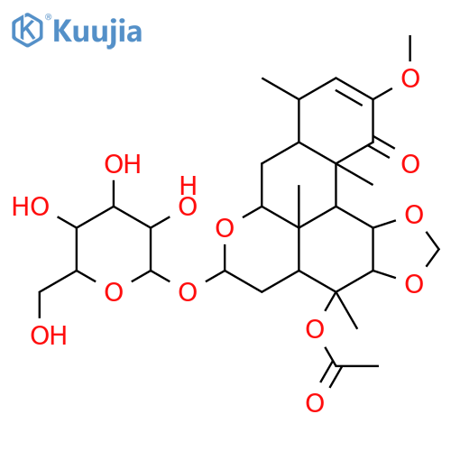 Picras-2-en-1-one,13-(acetyloxy)-16-(b-D-glucopyranosyloxy)-2-methoxy-11,12-[methylenebis(oxy)]-, (11a,12b,16a)- (9CI) structure