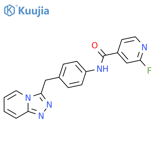 2-fluoro-N-[4-({[1,2,4]triazolo[4,3-a]pyridin-3-yl}methyl)phenyl]pyridine-4-carboxamide structure