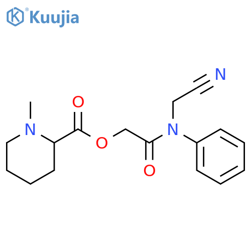 2-Piperidinecarboxylic acid, 1-methyl-, 2-[(cyanomethyl)phenylamino]-2-oxoethyl ester structure