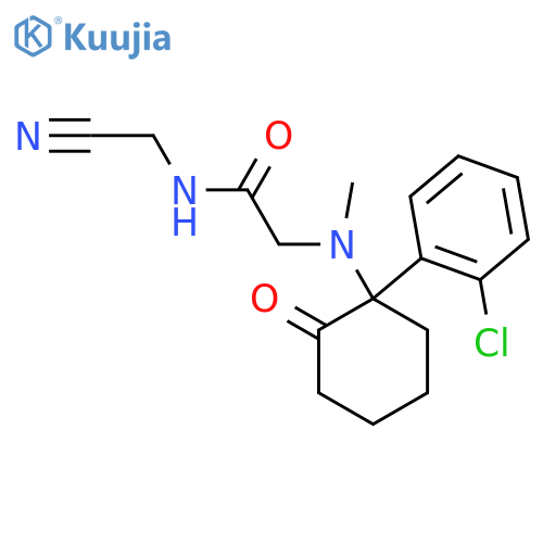 2-{[1-(2-chlorophenyl)-2-oxocyclohexyl](methyl)amino}-N-(cyanomethyl)acetamide structure