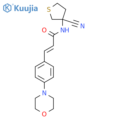 N-(3-cyanothiolan-3-yl)-3-[4-(morpholin-4-yl)phenyl]prop-2-enamide structure