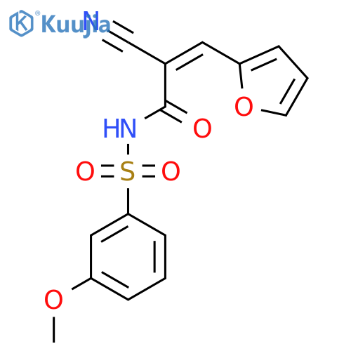 2-cyano-3-(furan-2-yl)-N-(3-methoxybenzenesulfonyl)prop-2-enamide structure